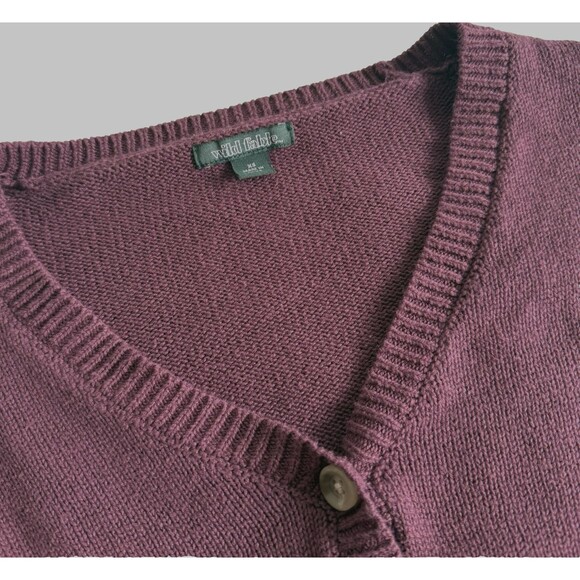 Wild Fable Fall Plum Crop Cardigan Sweater Long Sleeve V-Neck Sz XS - Picture 2 of 4